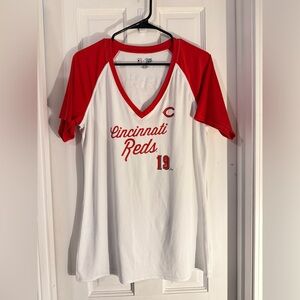 Cincinnati Reds Joey Votto Women's jersey shirt V-Neck Top - Red and White